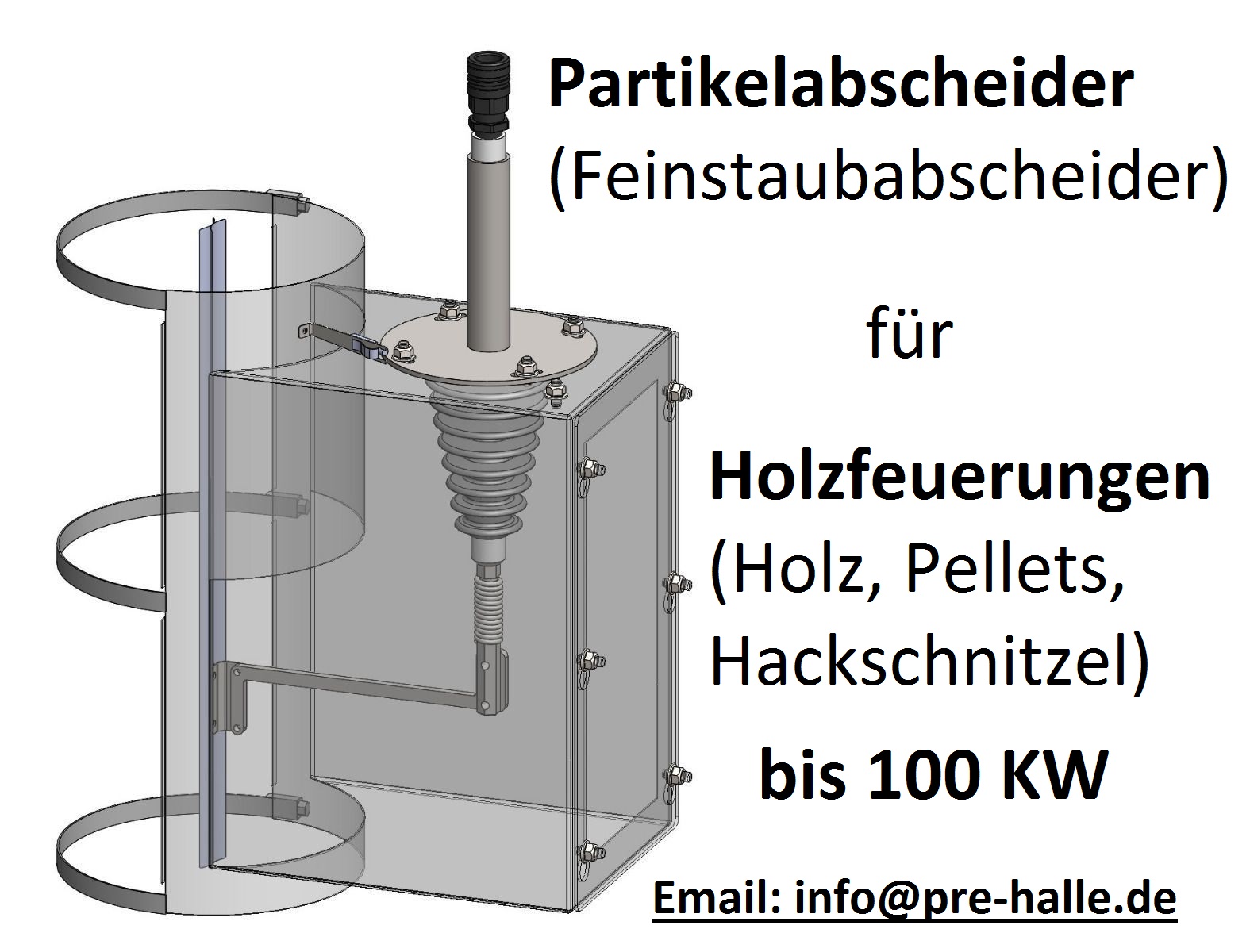 Partikelabscheider, Feinstaubabscheider, Verringerung der Schadstoffe im Abgas für Holzvergaser Pelletkessel Hackschnitzelheizung für Atmos NMT Solarbayer